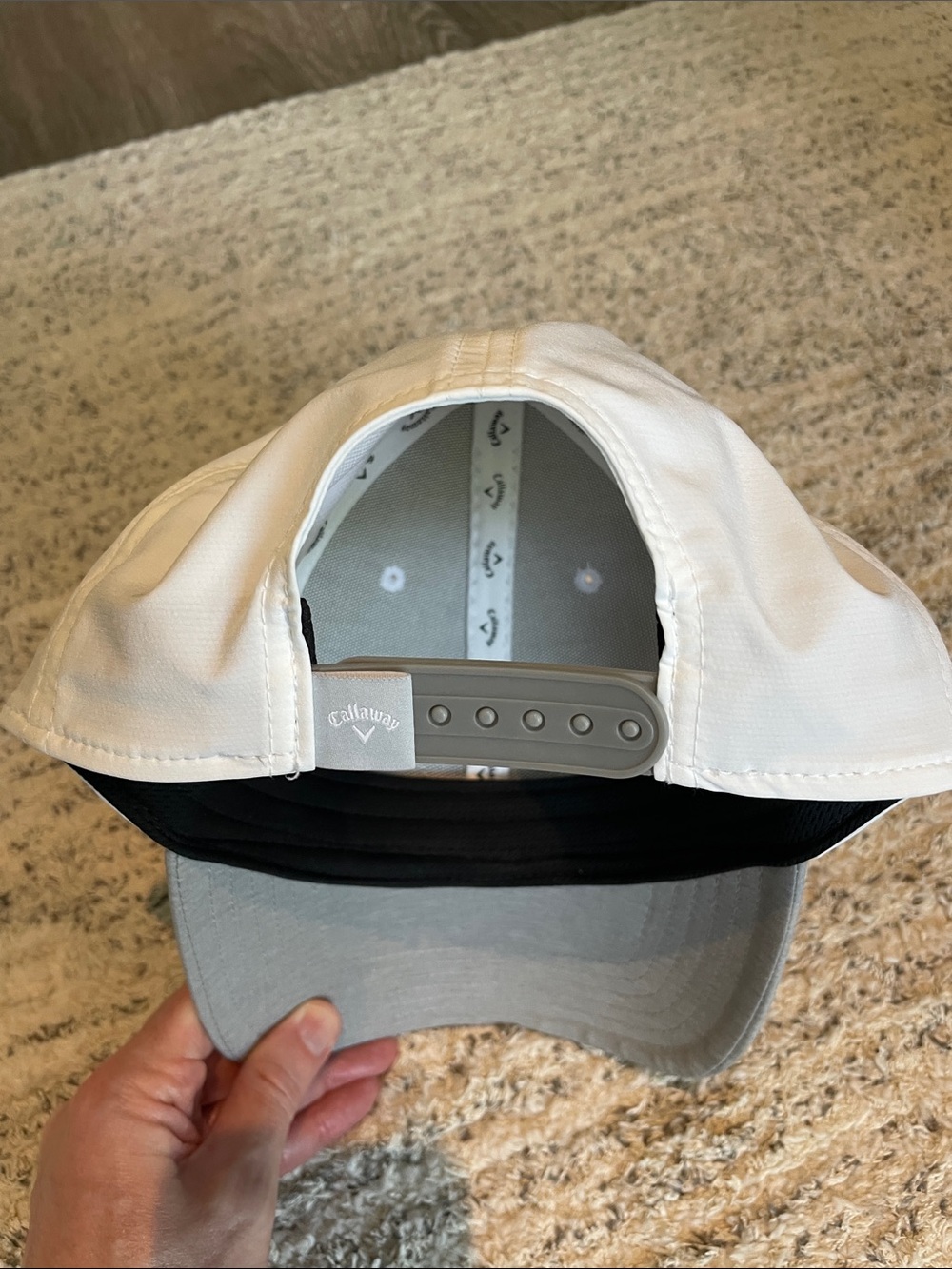 Callaway White & Light Gray Logo Golf Cap - Picture 4 of 4